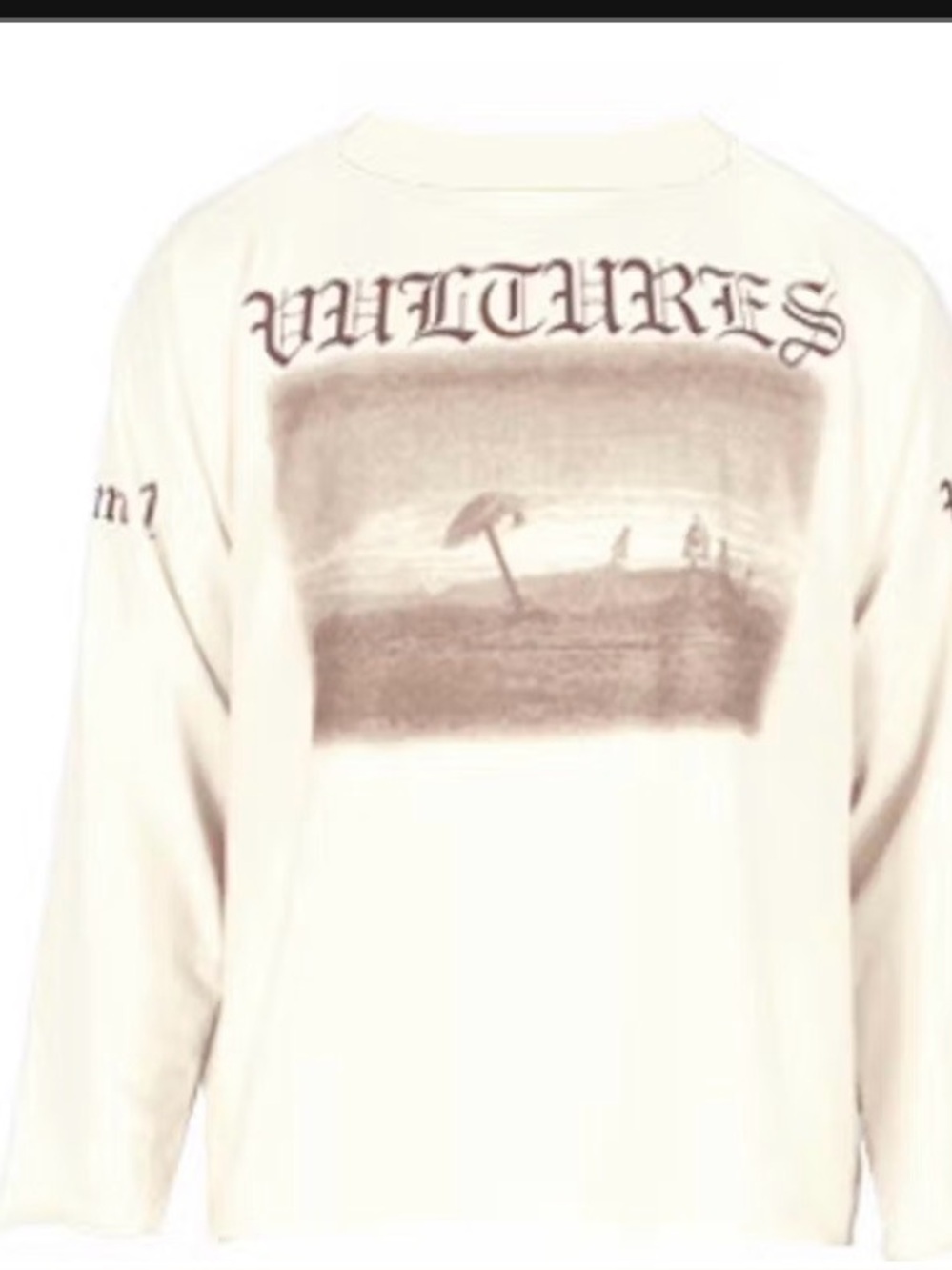 Yeezy Cream Long Sleeve 'VULTURES' Graphic Shirt